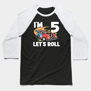 Fifth 5th Birthday Racing Car Sports Car Baseball T-Shirt